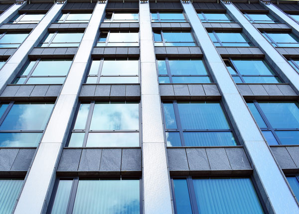 clean-office-windows Outside of a multi-floor building with clean windows
