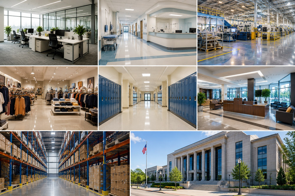 commercial facility cleaning for many types of businesses