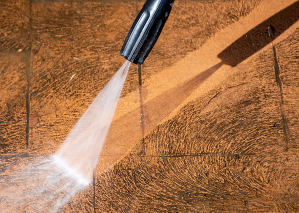 power washing a brick walk way